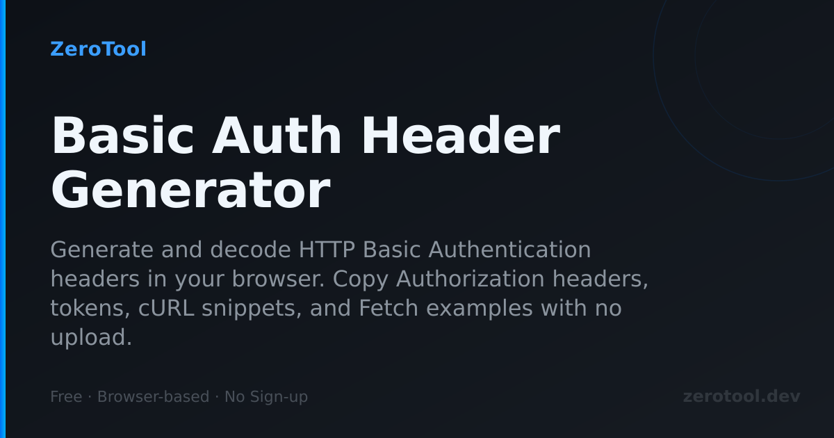 Basic Auth Header Generator - Encode and Decode Authorization Headers