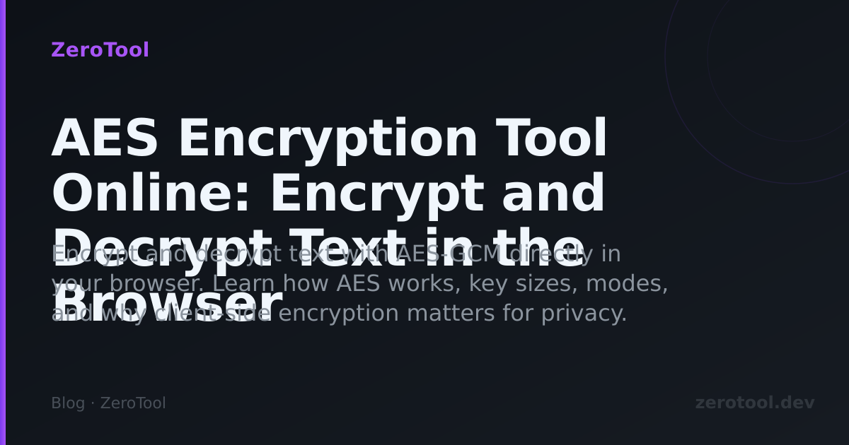 AES Encryption Tool Online: Encrypt and Decrypt Text in the Browser