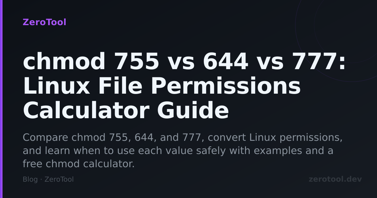 chmod 755 vs 644 vs 777: Linux File Permissions Calculator Guide
