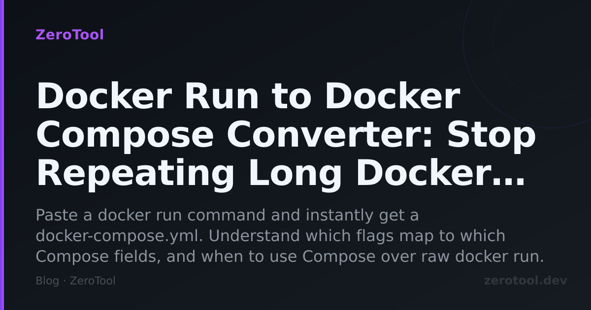 Docker Run to Docker Compose Converter: Stop Repeating Long Docker Commands