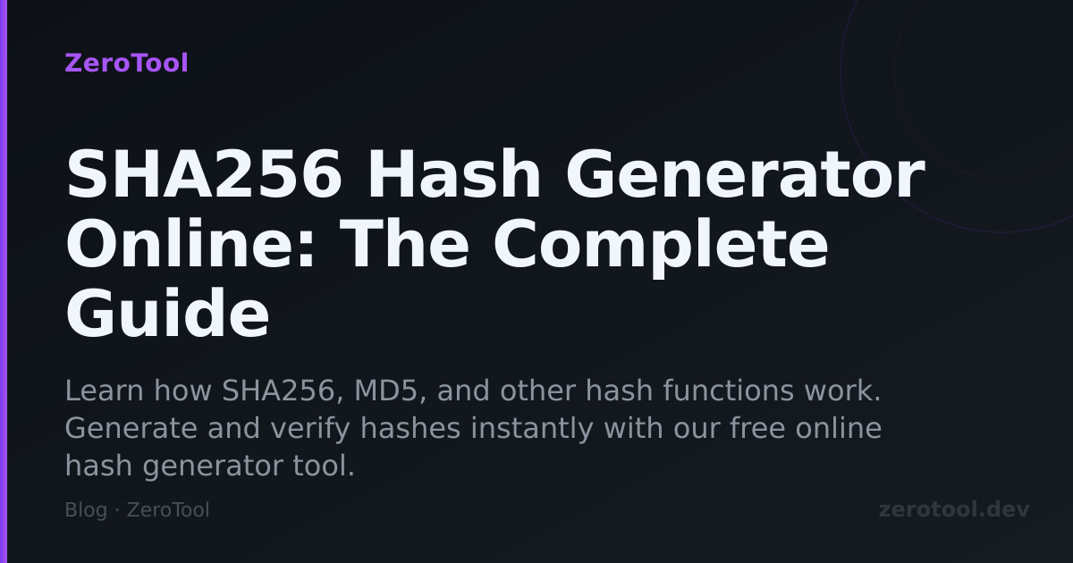 SHA256 Hash Generator Online: The Complete Guide
