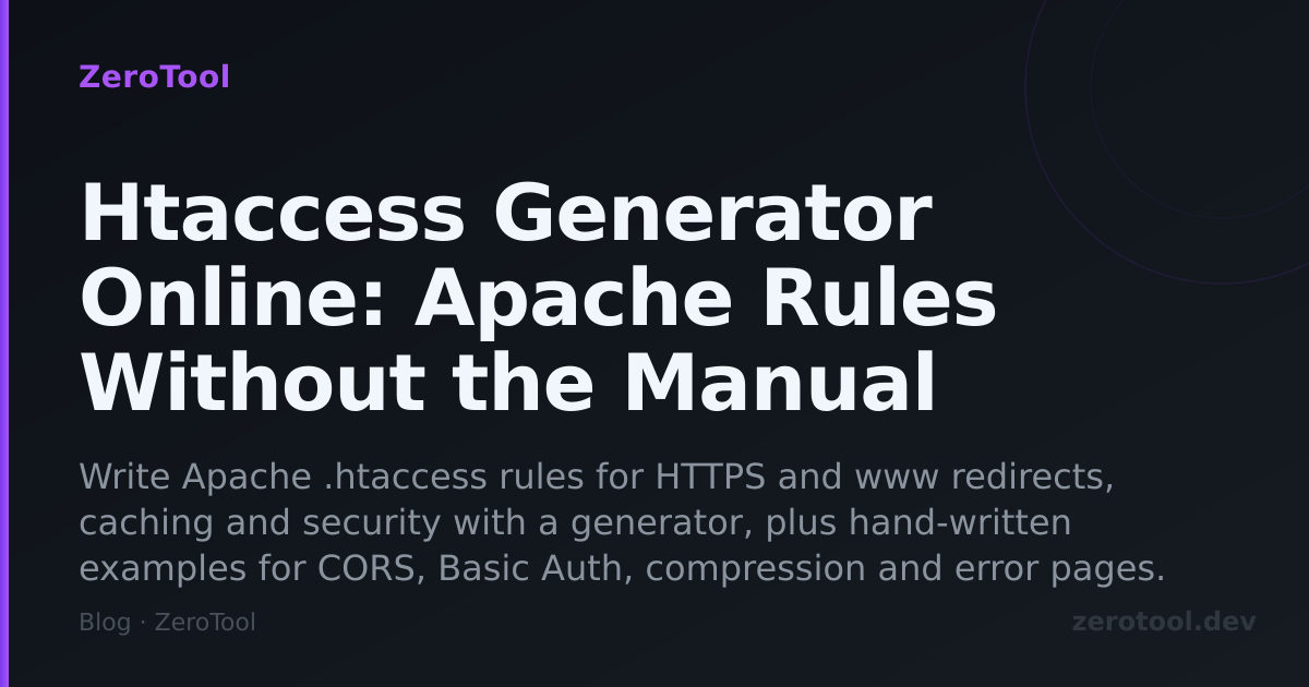 Htaccess Generator Online: Apache Rules Without the Manual