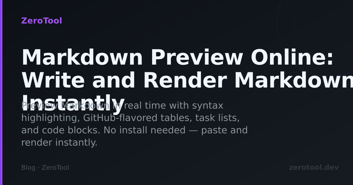 Markdown Preview Online: Write and Render Markdown Instantly