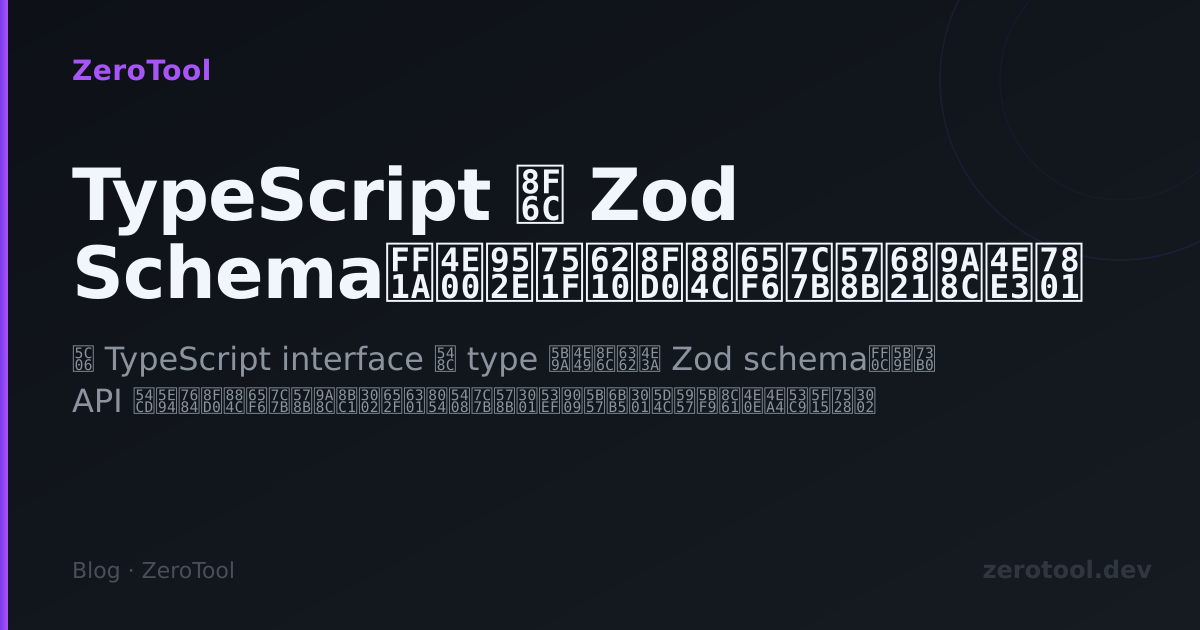 TypeScript 转 Zod Schema：一键生成运行时类型校验代码