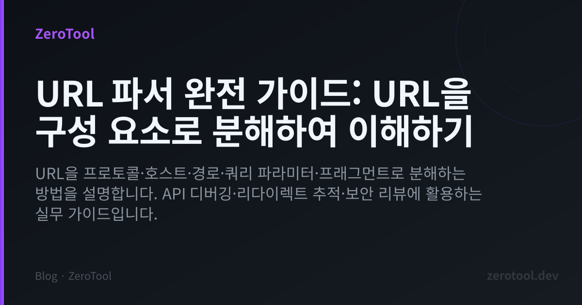 URL 파서 완전 가이드: URL을 구성 요소로 분해하여 이해하기