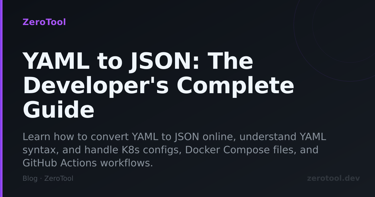 YAML to JSON: The Developer's Complete Guide