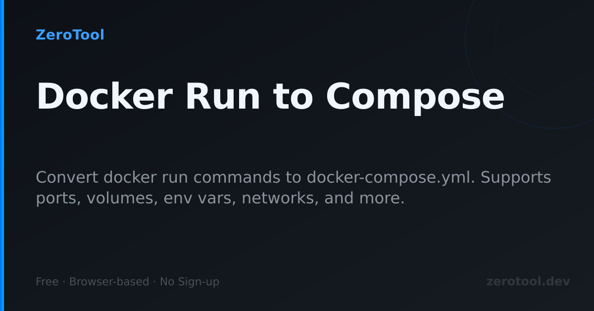 Docker Run → Docker Compose 変換ツール | ZeroTool