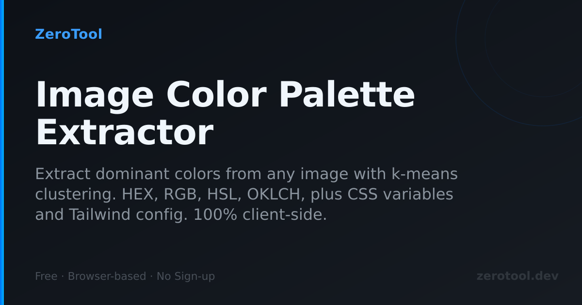 Image Color Palette Extractor β k-means in Your Browser | ZeroTool