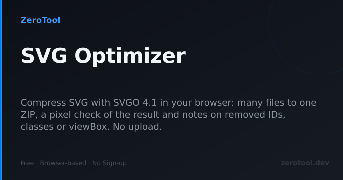 SVG Optimizer Online — Minify SVG with SVGO | ZeroTool